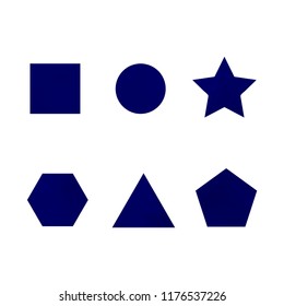 Colorful collection set of soft mesh facet gradient logo designs or web elements. Hexagonal, triangular, pentagonal, round, triangular and star gradient stylish shapes. Geometric logotype.