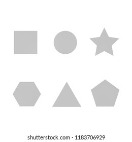 Colorful collection set of soft mesh facet gradient logo designs or web elements. Hexagonal, triangular, pentagonal, round, triangular and star gradient stylish shapes. Geometric logotype.