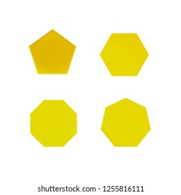 Colorful collection set of soft mesh logo designs or web gradient elements. Pentagonal, hexagonal polygon shapes. Icon sets for apps, games, communications, electronics, agriculture.