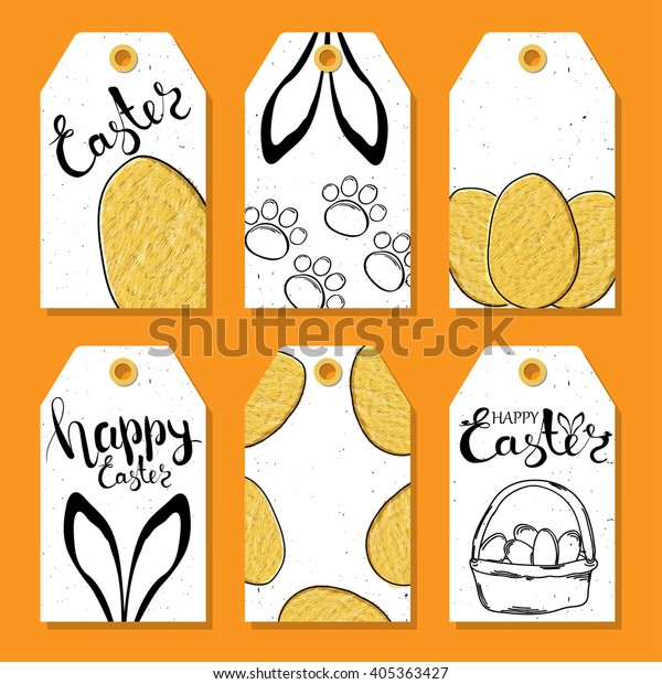 Colorful Collection Tags Labels Easter Easter Stock ...