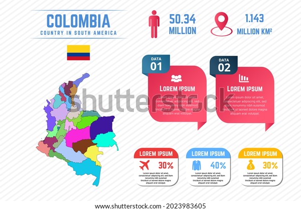 Colorful Colombia Map\
Infographic Template