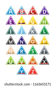 colorful color glasses triangle button web logo graphic design with modern clean style for any professional company with initial type letter alphabet on it