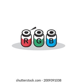 colorful color ink bottle vector