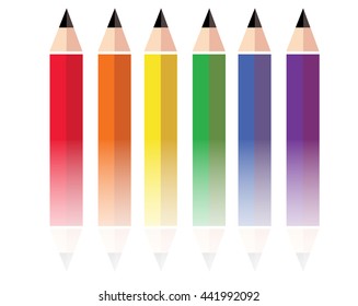 colorful color pencil background vector , LGBT symbol , rainbow symbol