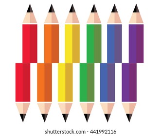 colorful color pencil background vector , LGBT symbol , rainbow symbol