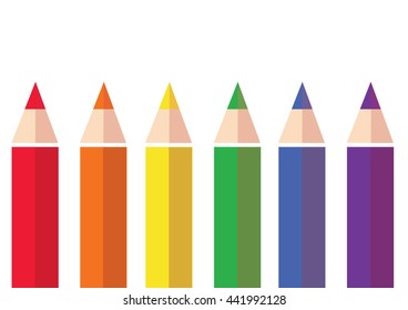 colorful color pencil background vector , LGBT symbol , rainbow symbol