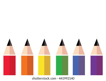 colorful color pencil background vector , LGBT symbol , rainbow symbol