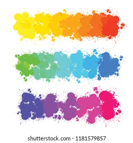 colorful color splashes gradients, vector background for print decoration. CMYK color space.