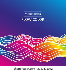 Colorful color wave. Liquid waves. Modern design element