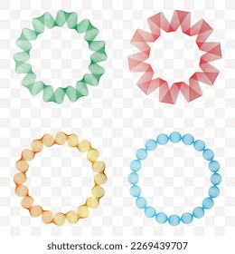 Colorful colored background. Set Wave circular pattern. Design element.