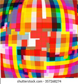 Colorful colored geometric lines on a technical grid background.