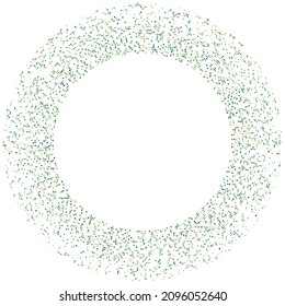 Colorful, colored random circles, dots, speckles and freckles concentric, circular and radial element. Pointillist, pointillism random polychrome halftone circles