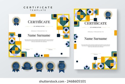 Colorful colourful certificate modern elegant for appreciation, achievement, awards diploma, corporate. For creative award, business, and education needs