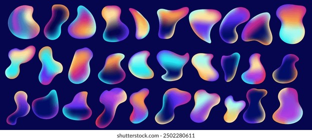 Colorful colourful liquid asset elements set