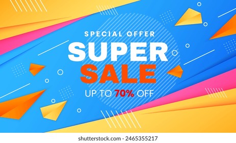 Colorful colourful mega sale background vector illustration. Vector super sale template design. Big sales special offer. End of season party background