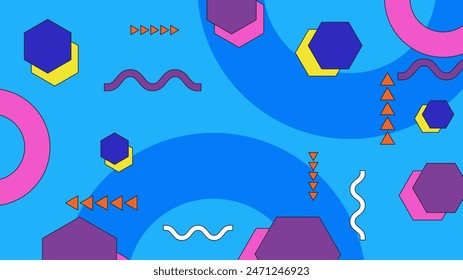 Colorful colourful memphis hipster geometric background