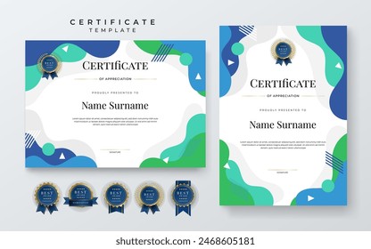Colorful colourful modern certificate template for corporate, achievement, diploma, award, graduation, completion, appreciation, acknowledgement, recognition etc.