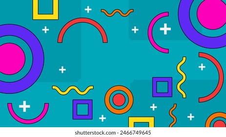 Colorido colorido Vector abstracto plano geométrico memphis hipster Formas de fondo