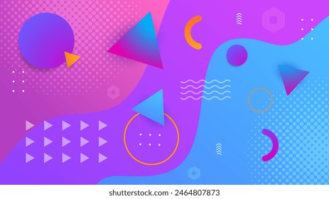 Colorido fondo de gradiente abstracto de Vector colorido con Formas geométricas simples. Fondo Abstractas de las Formas de gradiente para la presentación, informe de negocios, tarjeta, Anuncio, cartel