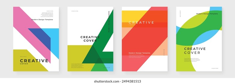 Colorful colourful vector abstract minimalist and modern shapes creative design cover. Minimalist simple colorful poster for banner, brochure, corporate, website, report, resume, and flyer