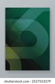 Colorido vetor abstrato tecnologia futurista brilho com formas de linha poster. Modelo de capa moderno para relatório anual, folheto, brochura, apresentação, cartaz e catálogo