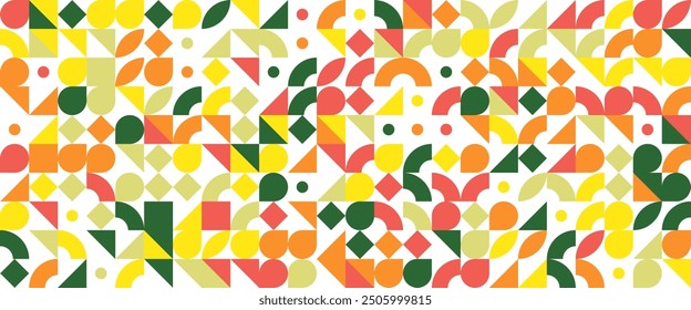 Colorful colourful vector flat mosaic banners with shapes