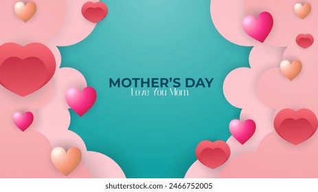 Colorful colourful vector happy mothers day with love. Happy mothers day event poster for greeting design template and mother's day celebration