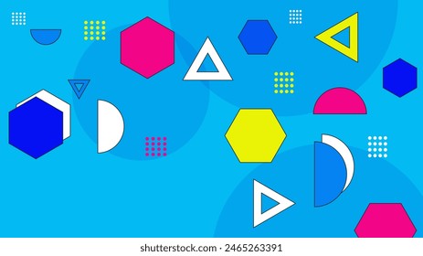 Colorful colourful vector illustration flat design abstract background geometric memphis