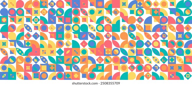 Colorful colourful vector modern banners with abstracts shapes geometric mosaic