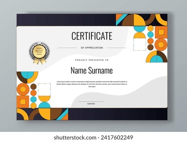 Colorful colourful vector modern elegant and luxury certificate template for corporate