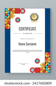 Colorido vector moderno elegante y lujoso modelo de certificado para empresas