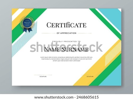 Colorful colourful vector modern elegant and luxury certificate template for corporate