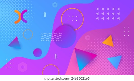 Colorful colourful vector modern gradient geometric abstract background with shapes. Abstract gradient shapes background for presentation, business report, card, banner, poster