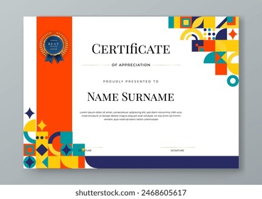 Colorful colourful vector modern luxury certificate corporate template design