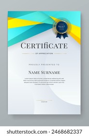 Colorful colourful vector modern luxury certificate corporate template design