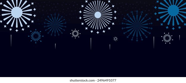 Colorful colourful vector new year banners with fireworks