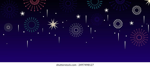 Colorful colourful vector new year banners with fireworks