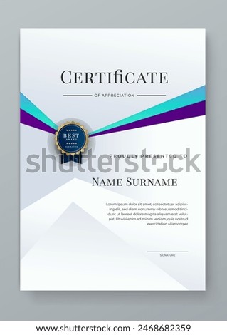 Colorful colourful vector professional and modern award corporate certificate design template