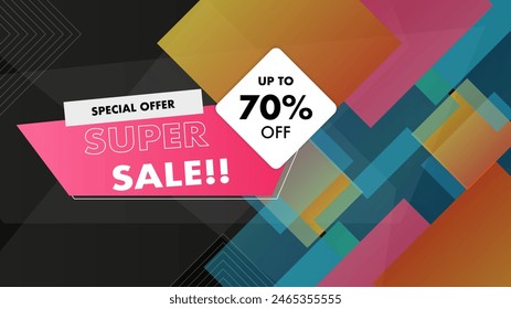 Colorful colourful vector special discount super sale background. Vector super sale template design. Big sales special offer. End of season party background