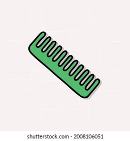 colorful Comb Doodle vector icon, vector illustration.