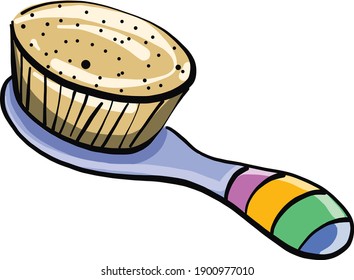 Colorful comb, illustration, vector on a white background.