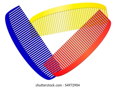 Colorful combs. Vector illustration.