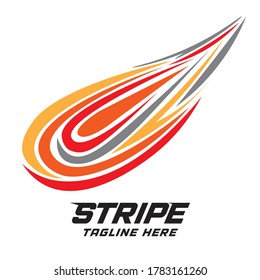 Colorful Comet vector in modern stripe design, perfect for Business Icon, corporate identity, brand fashion, and IT Service System Company logo