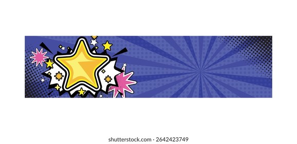 Farbige Comic abstrakte Hintergrundvorlage horizontale Bannergrafik