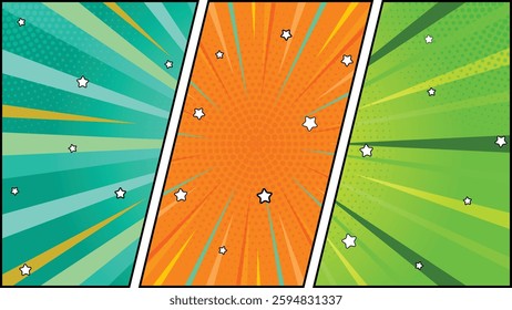 Colorful comic abstract page scene background
