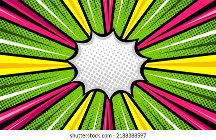 Fondo radial colorido cómico abstracto