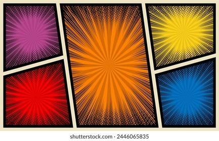 Colorful comic abstract scene background 