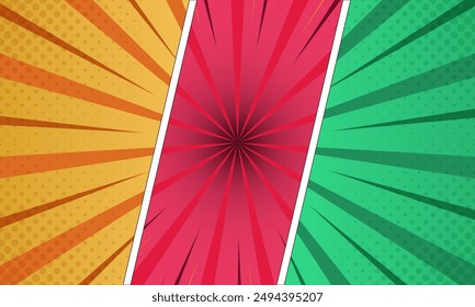 Colorful comic abstract scene page background