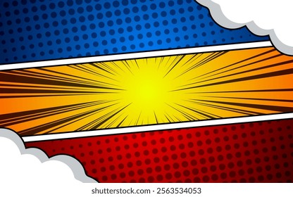 Colorful comic abstract scene page background. vector illustration