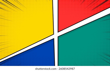 Colorful comic abstract scene page backgroundColorful comic abstract scene page background